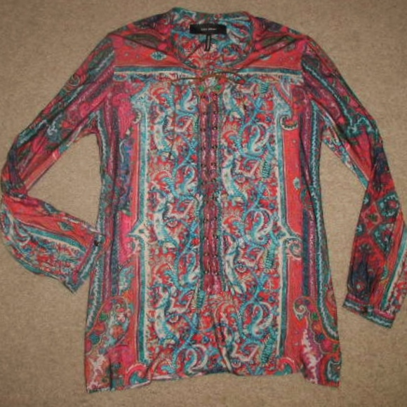 Isabel Marant Tops - Most wanted Isabel Marant paisley top leather ties